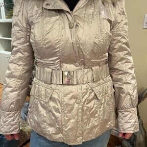 Laundry by Design Metallic Puffer Jacket with Racoon Fur Hood